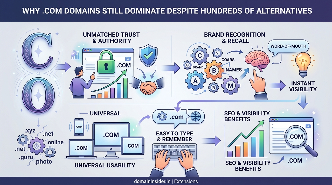 Why .com Domains Still Dominate Despite Hundreds of Alternatives - Illustration 1