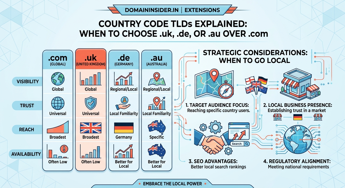 Country Code TLDs Explained: When to Choose .uk, .de, or .au Over .com - Illustration 2