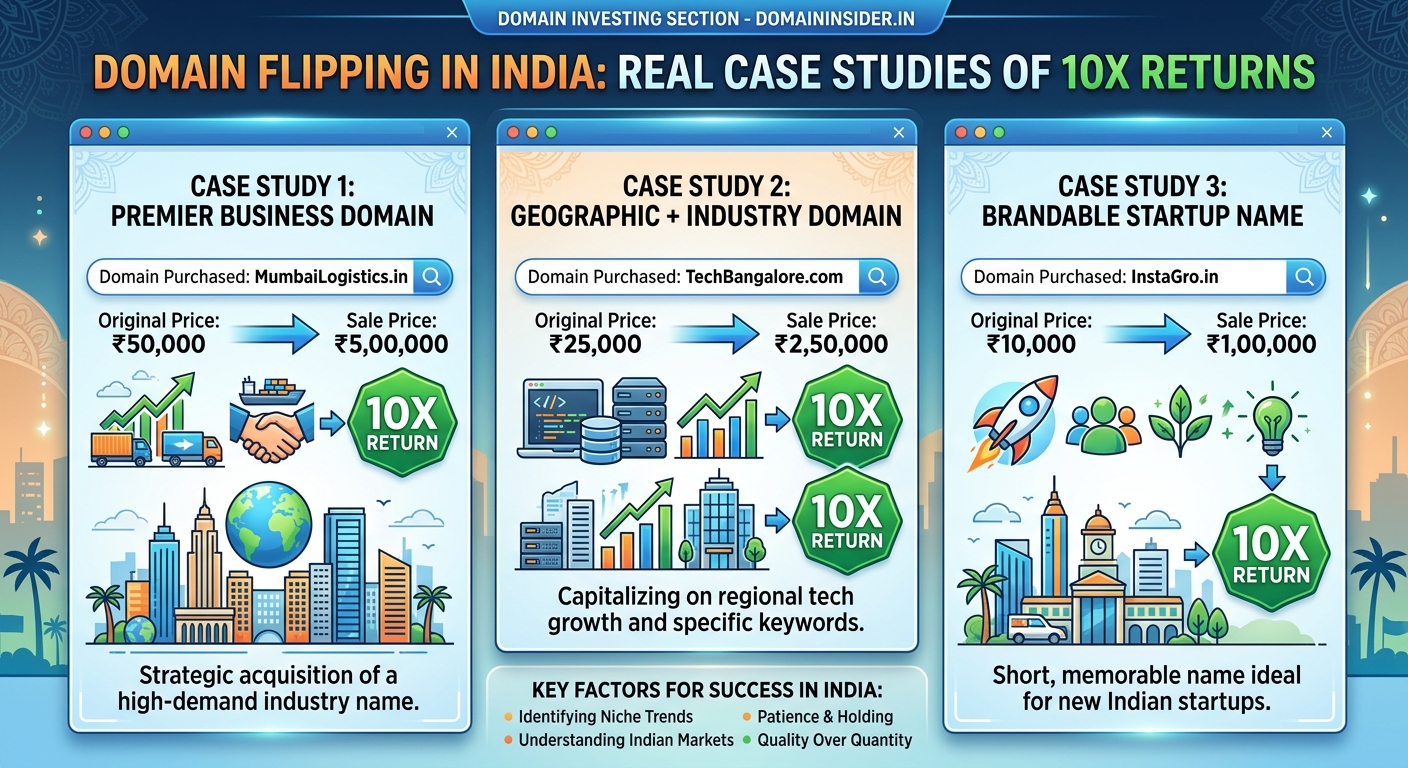 Domain Flipping in India: Real Case Studies of 10x Returns — 1