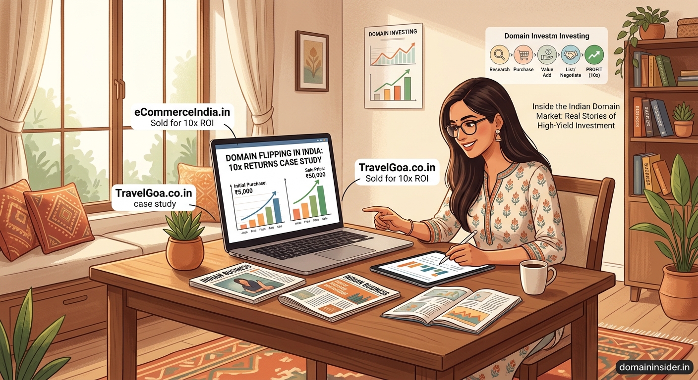 Domain Flipping in India: Real Case Studies of 10x Returns — 2