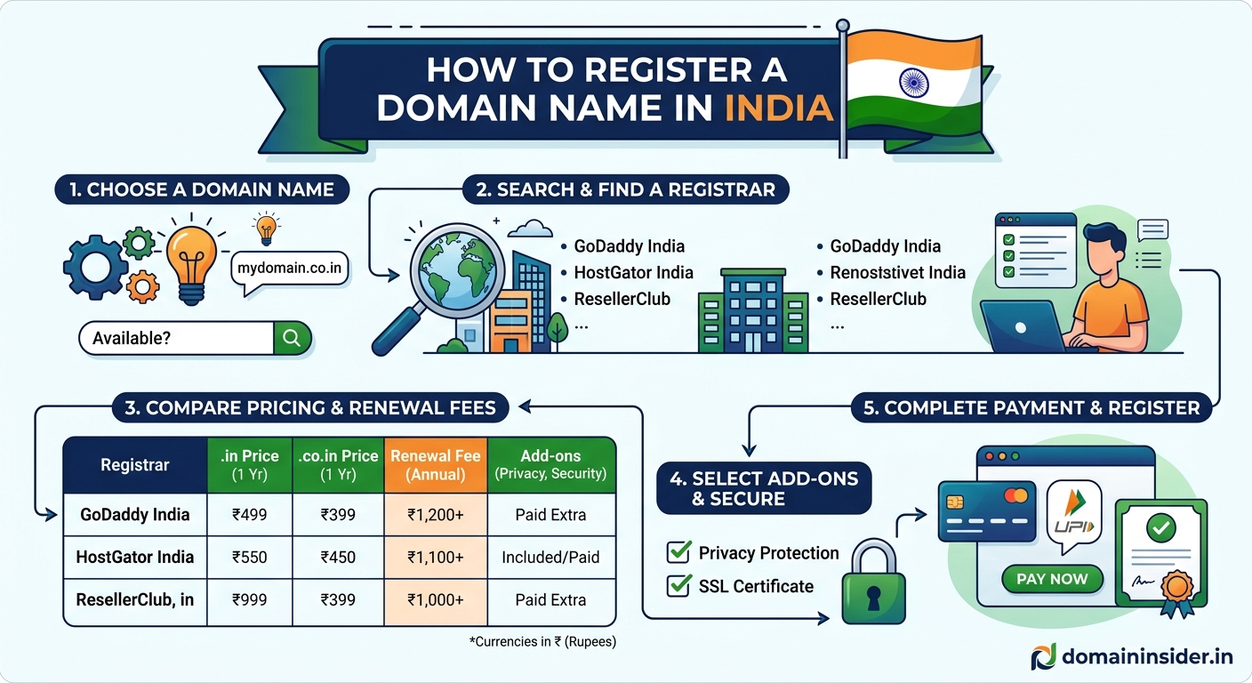 How to Register a Domain Name in India: Complete Guide with Pricing Comparison — 1