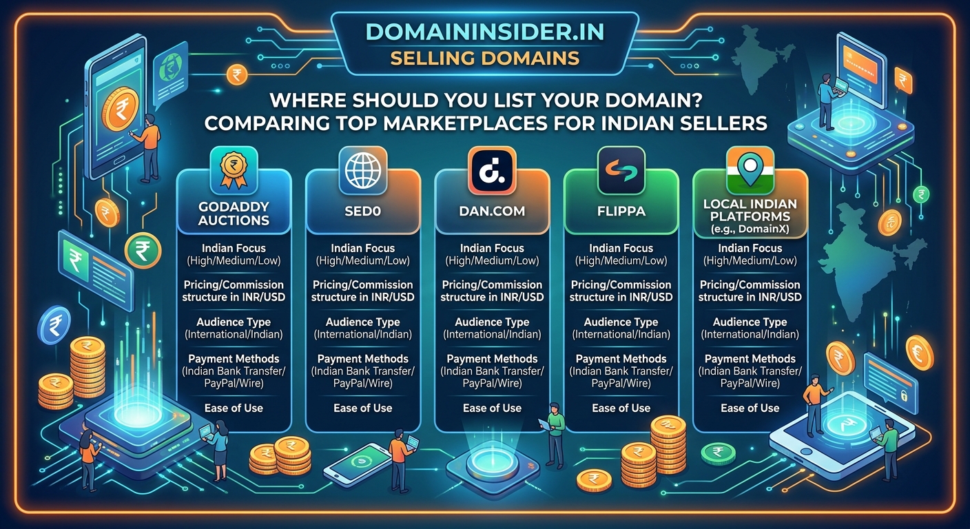 Where Should You List Your Domain? Comparing Top Marketplaces for Indian Sellers — 1